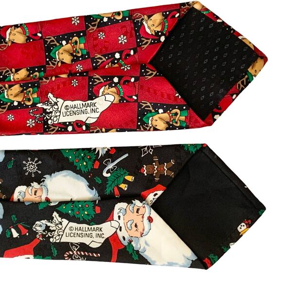 HALLMARK CHRISTMAS Neck Ties Santa Reindeer Festive Happy Holidays and Parties - Picture 3 of 10